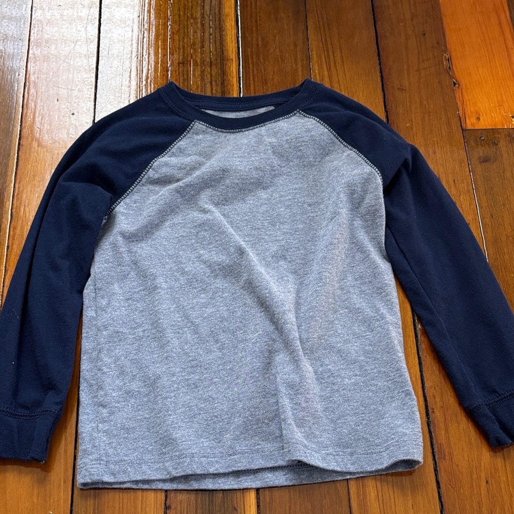 Cat & Jack Navy and Gray Long Sleeve Tee